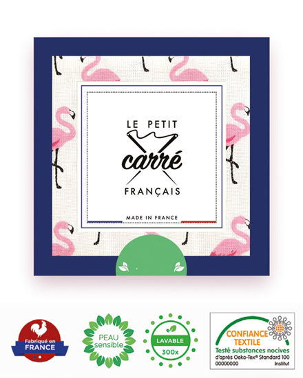 Image sur EXCLU INTERNET ! LE PETIT CARRE FRANCAIS - Coffret de 6 lingettes nettoyantes flamants roses