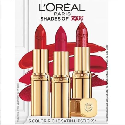 Image de L'OREAL PARIS - Rouge à Lèvres Trio Couleurs Rouges 