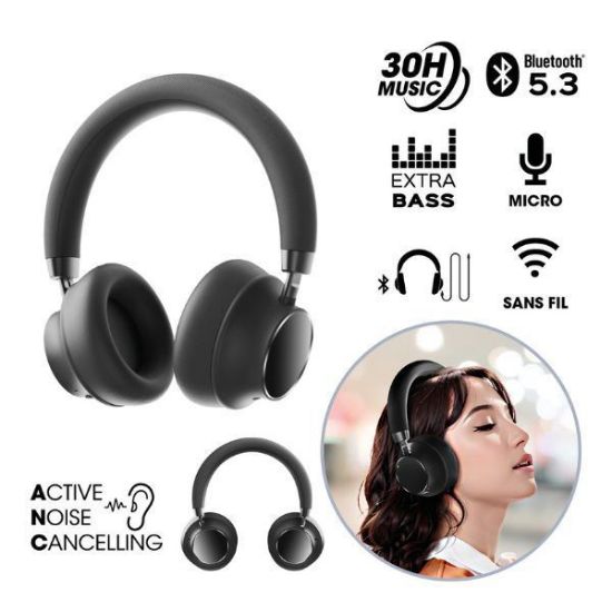 Image sur AKASHI -    Casque sans fil a reduction de bruit noir